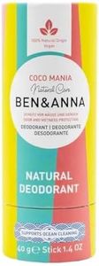 BEN & ANNA Coco Mania - Natural Deodorant Stick for Men and Women | Vegan & Natural Cosmetics | Sustainable in Papertube | Against Heavy Sweating | Aluminium-free (40 g (Pack of 1), Coconut,