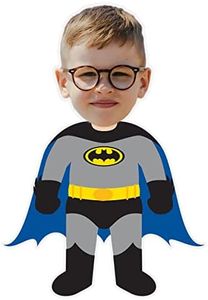 ASSIALL Almohada Facial Personalizada Mini Me Cojines con Forma Personalizada Impresión 3D a Doble Cara Almohada de Felpa Regalo del Ornamento del Coche del Sofa (Batman)