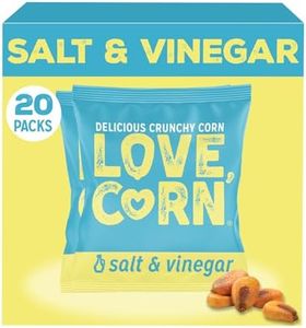 LOVE CORN Salt & Vinegar Corn Snack, 0.7oz x 20 Bags, Gluten Free, Vegan