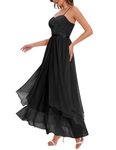 HomRain Women Long Party Dress for Cocktail Evening Gown Formal Occasion Plus Size Lace Dress，Black 2XL