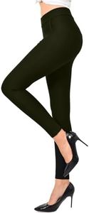 Ginasy Dress Pants for Women Business Casual Stretch Pull On Work Office Dressy Leggings Skinny Trousers with Pockets Green