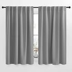 NICETOWN Blackout Curtain Panels for Living Room - (Silver Grey Color) 52x63 inch, 2 Panels Set, Room Darkening Drapes Privacy Assured Bedroom Living Room Window Curtains