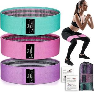 Renoj Resistance Bands, Yoga Starter Sets for Women and Men, 3 Set of Stretch Exercise Workout Bands for Booty Legs, Elastic Pilates Flexbands