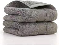 Lchkrep Bathroom Hand Towels (14x30 inch), Home Soft 100% Cotton Super Soft Highly Absorbent Hand Towels for Bath, Hand, Face, Gym and Spa (Gray-2 Pack)