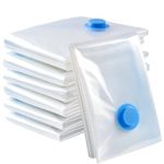 Vacuum Storage Bags for Clothes - 6 Pack 100 X 80cm Extra Large Reusable Clothes Storage Bags Vacuum Sealer Bags with Double Zip Seal Travel Space Saver Bags for Duvets, Bedding, Quilts, Pillows