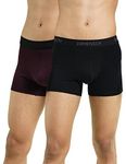 DAMENSCH Mens Premium Cotton Solid Trunks ReFRSH Single of Peppermint Powered-Pack of 2-Jet Black,Loyal Maroon-Small