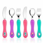 Lehoo Castle Toddler Cutlery, 6pcs Stainless Steel Kids Cutlery Children's Cutlery for Girls, Incudes 2 x Spoons, 2 x Forks, 2 x Knives