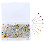 Glass Head Pins,Sewing Pins 250 Pieces Dressmaking Pins Coloured Heads Quilting Pins Fabric Pins Dress Making Pins with Multicolor Glass Ball Head for Dressmaking, Quilting, Crafts