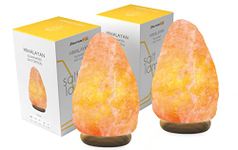 SourceDIY 3-5 KG (Twin Pack) Salt Lamp- Pink Himalayan Crystal Light Home Décor Accessory with Button Control and British Style Electric Plug Fine Quality Relaxation Gifts for Women & Men