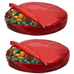 ADEPTNA Premium Large 61cm Christmas Wreath Storage Decoration Storage Bag Red - You can use them year after year (2)