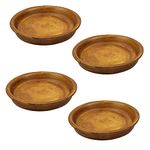 Lasaki Round Ceramic Trays (Plates Saucers) for Pots, planters, Flower, Succulent(Set of 4,Antique,4 inch) R4(Plants not Included)