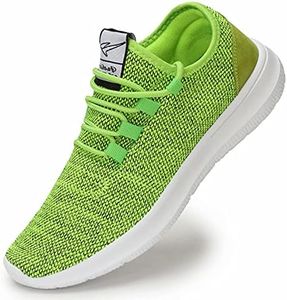 KEEZMZ Men's Running Shoes Fashion Breathable Sneakers Mesh Soft Sole Casual Athletic Lightweight, Light Green, 7