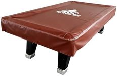 KONLLEN Pool Table Cover PU Leather Billiard Table Covers Indoor Outdoor Pool Table Cover Waterproof for 9 Feet Fitted Billiards Pool Accessories Brown