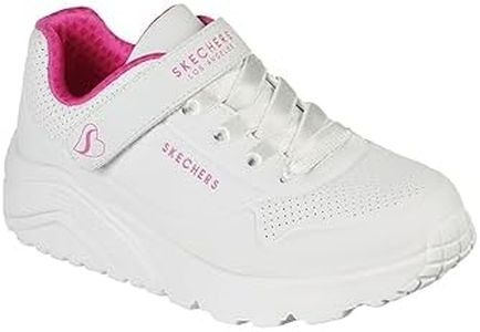 Skechers Kids Uno Lite Sneaker, White/Hot Pink, US 4 Big Kid