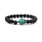 Caiyao 8mm Turquoise Sea Turtles Beads Bracelet Elastic Stretch Bracelet for Women Men, 8 5 inch, Stone