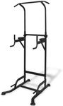 vidaXL Adjustable Multifunctional Power Tower - Versatile Fitness Equipment with Chin-up Bar and Comfortable Artificial Leather Cushions