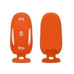 kwmobile Key Cover Compatible with Tesla Model X Car Key - Soft Silicone Car Key Fob Holder Protector Case - Orange