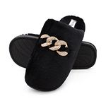 VRITRAZ Unisex Men Women Comfort Black Slip On Closed Toe Indoor Clog House Slipper UK-6