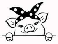 Cute Peeking Pig Funny CCI Decal Vi