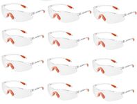 Wild Polar Safety Glasses - Eye Protection Goggles with Clear Lenses, Orange Nose and Ear Grips - Anti Fog Personal Protective Glasses for Work (12)