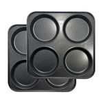 WINSOME Yorkshire Pudding Tray 4 Cup Muffins Bakeware Tins & Trays Premium Nonstick Cupcake Tray for Oven Baking Roasting Tin (Pack of 2)