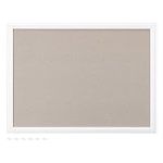 Navaris Framed Linen Bulletin Board - Approx. 58 x 43cm Fabric Jewelry Organizer Pinboard for Wall Memory Memo Pin Board - Natural Linen with White Frame