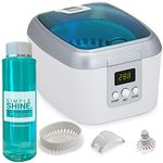 Ultrasonic Jewelry Cleaner Kit - New Premium Cleaning Machine and Liquid Cleaner Solution Concentrate - Digital Sonic Cleanser for Watches Glasses Dental and More