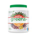 Genuine Health Greens+ Extra Energy, 50 servings, Superfoods, Antioxidants and Polyphenols for daily immediate energy or workout boost, Natural Orange flavoured powder,670g