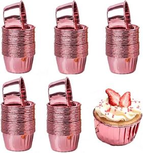 Cupcake Liner Baking Cup Cases 100 PCS, for Party Birthday Wedding Christmas (Rose Gold)