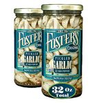 Foster's Pickled Garlic Cloves- Original- 16oz (2 Pack)- Pickled Garlic in a Jar with Red Pepper - Traditional Pickled Vegetable Recipe for 30 years - Gluten Free, Fat Free, NO Preservatives