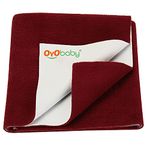 OYO BABY Waterproof Quick Dry Sheet for Baby| Bed Pad | Baby Bed Protector Sheet for Toddler Children (Medium (100cm x 70cm), Maroon)