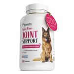 Pawbits 300 Adult Senior Dog Hip & Joint Supplements for Older Mature Dogs. High Strength Green Lipped Mussel Supplement for Elderly Dogs with Stiff Joints - Glucosamine, Vitamin C & E