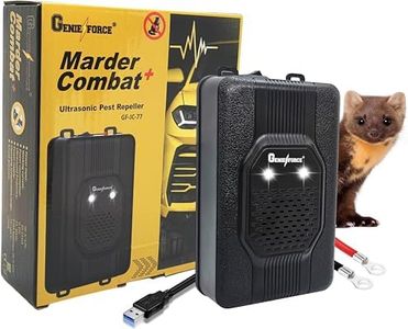 Genieforce® Marten Combat+ Marten Protection, Ultrasonic Marten Repellent, Mouse Repellent for Cars, Home, Attic and Garden, Connection to 12 V Car Battery, USB or Battery Operated - GF-JC-77