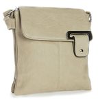 RS.FASHIONS WOMENS MEDIUM MULTI COMPARTMENT CROSS BODY SHOULDER MESSENGER BAG (Light beige)