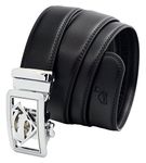 QHA Mens Superman Leather Belts Superhero Automatic Ratchet Belt Buckle Men Q07 Silver Black 38"-44"