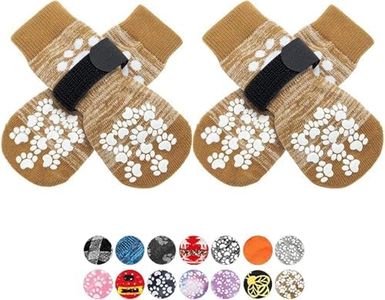 EXPAWLORER Double Side Anti-Slip Dog Socks - Shoes for Hot Pavement, Adjustable Pet Paw Protector, Traction Control Non-Skid for Indoor on Hardwood Floor Wear, Booties for Outdoor