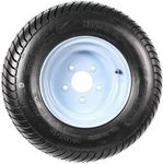 eCustomrim Trailer Tire On Rim 20.5 X 8 X 10 205/65-10 20.5X8.0-10 Load Range C 5 Lug Wheel White - 2 Year Warranty w/Free Roadside