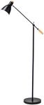 Lexi Lighting Scandinavian Adjustable Floor Lamp, Black Metal Stand and Shade, Adjustable with Wooden Handle, Minimalist and Contemporary, Perfect Task Lighting and Reading Lamp for Sofa-Side Décor