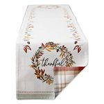 DII Thankful Autumn Collection Fall Tabletop Decoration, Reversible Table Runner, 14x72, Fall's Bounty