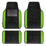 FH Group F14407GREEN Universal Fit Premium Carpet Green Automotive Floor Mats fits most Cars, SUVs, and Trucks with Driver Heel Pad, Full Set