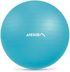 APEXUP Yoga Ball Exercise Ball, Pilates Ball, Anti Slip Stability Ball, Heavy Duty Gym Ball for Fitness, Balance, Core Workout, Physical Therapy (XXL(31"~34") 85cm, Light Blue)
