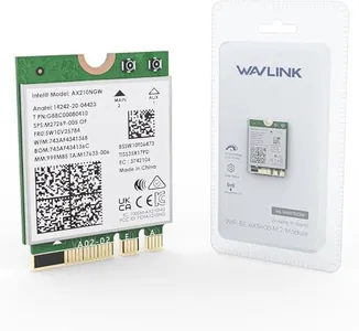 WAVLINK WiFi 6E Wireless Card with Bluetooth 5.3, 2025 Tri-Band AXE5400 NGW Network Card, Intel AX210, Ultra-Low Latency, Support Windows 10/11 (64bit), Linux, M.2/NGFF