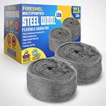 Steel Wool Mice Fabric Roll Control 2 Pcs Total (3.2”x 22.5 Feet) - Gap Fill Fabric - Block Holes, Wall Cracks, Cleans Rusty Tools, Hardware DIY Kit (Standard)