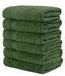 GraceAier Towels Premium Green Hand Towels - 6-Pack-100% Combed Ring Spun Cotton, Ultra Soft and Highly Absorbent, Exrta Large Hand Towels 40 x 76 cm, Hotel & Spa Quality Bathroom Towels