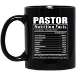 Lovesout Funny Pastor Nutritional Facts Christmas 2024 Gifts Hilarious Coffee Mug Ceramic Cups Black 11 Oz