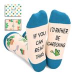 Zmart Women Funny Gaming Reading Book Teacher Golf Socks-Novelty Gifts For Gamer Book Teacher Golf Lover, Plant White, Medium