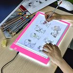 Light Box Drawing A4,Tracing Board with 3 Brightness Adjustable for Artists, Animation Drawing, Sketching, Animation, X-ray Viewing (Red)