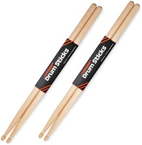 2 Pairs Drum Sticks 5A, Professional Classic Maple Wood Drumsticks, Wood Tip for Acoustic Drums or Electronic Drums, Adults, Kids and Beginners (2Pairs) (2 Pairs)
