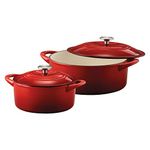 Tramontina 80131/648DS Enameled Cast Iron Covered Dutch Oven Combo, 2-Piece (7-Quart & 4-Quart), Gradated Red