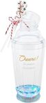 Mud Pie Cheers Led Cocktail Shaker; shaker 16 oz | stirrer 5"